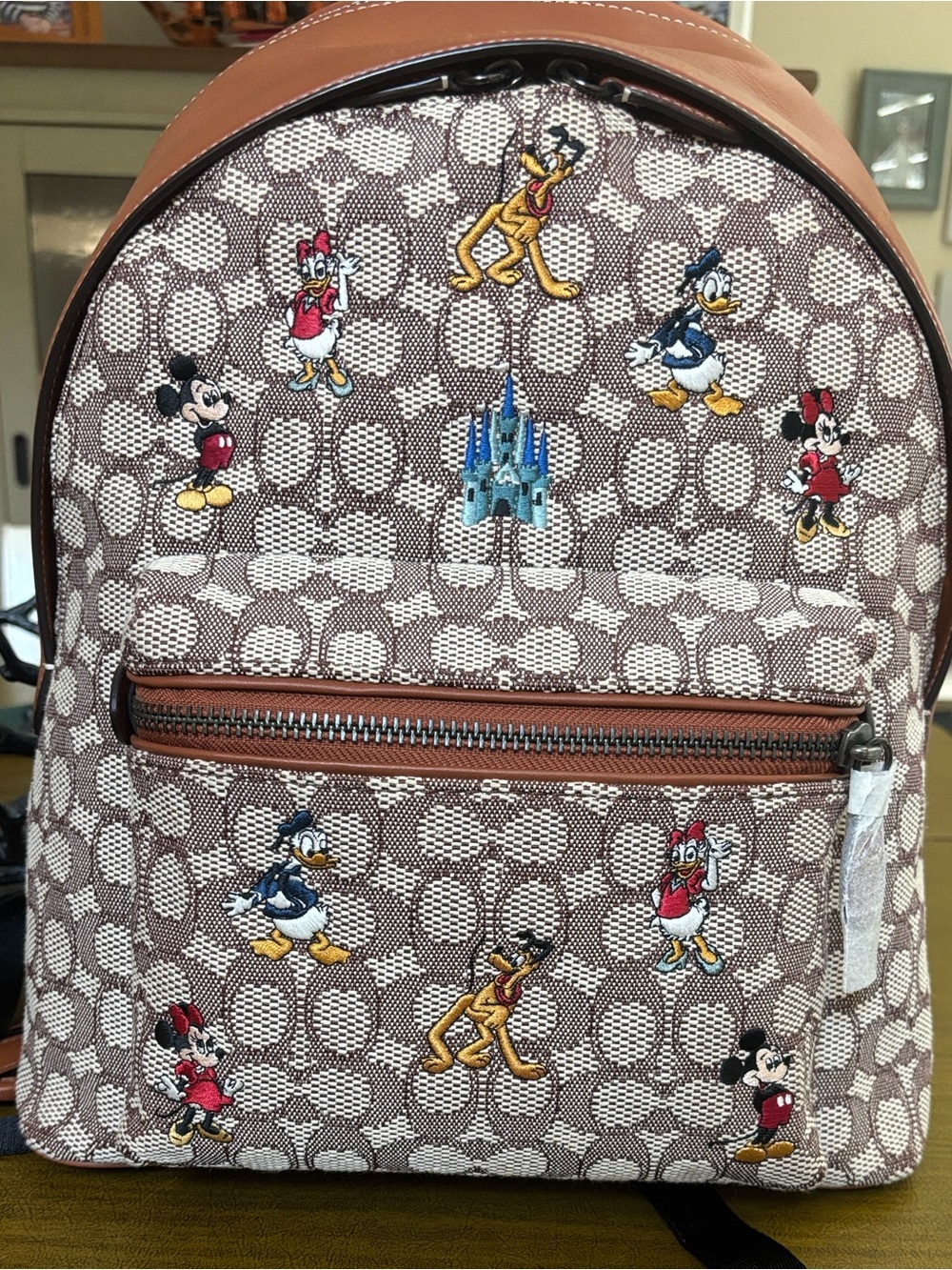 Disney X Coach Charter Backpack Signature Textile jacquard
